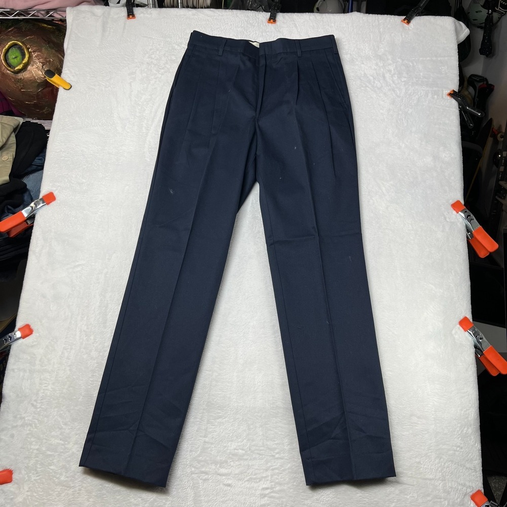 Highland by Red Kap Dress Pants Men's Navy Blue Pleated Classic USA Made - 32X34